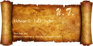 Udvari Tünde névjegykártya